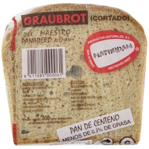 Pan Graubrot cortado Pan Graubrot cortado